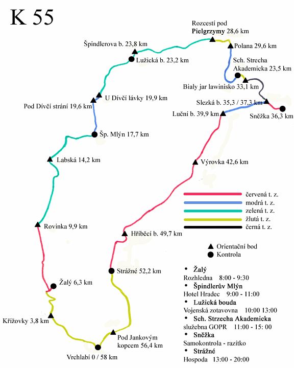 krkonose0000.gif - Plán trasy Krakonošovy 55.